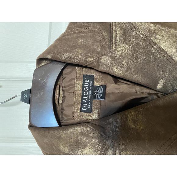 Dialogue Women's Brown Metallic Blazer Jacket XS - Picture 2 of 4